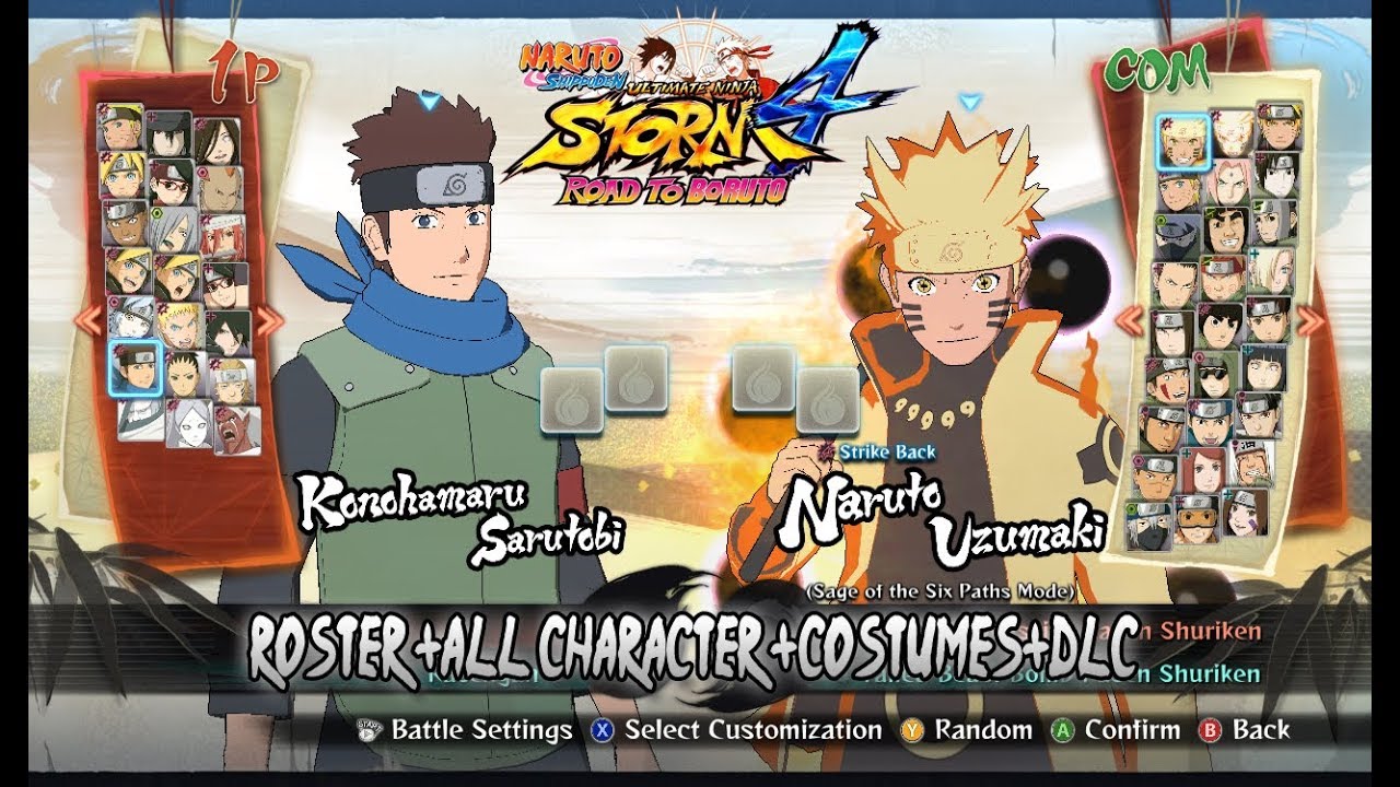 ultimate ninja storm 4 character list
